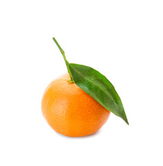 Sweet tangerine on white background