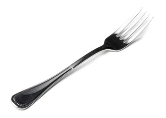 Silver cutlery fork isolated on white background