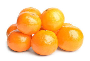 Sweet tangerines on white background