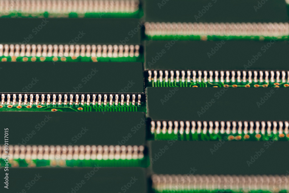 Poster close up of electronic circuit board with processor