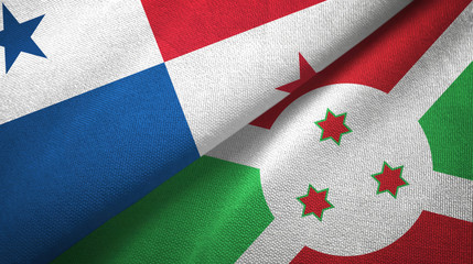 Panama and Burundi two flags textile cloth, fabric texture