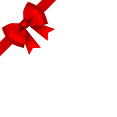 Red bow for gift and greeting card isolated on white