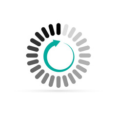 line update with arrow icon, gradient sketch vector illuctration