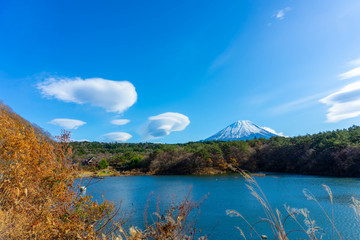 Mount Fuji and clouds in autumn