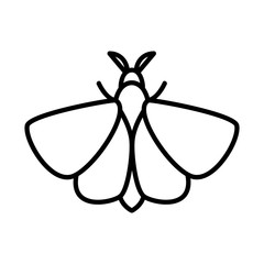 Moth icon vector. A thin line sign. Isolated contour symbol illustration