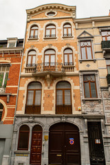 Fototapeta premium Typical Belgium houses, walking Etterbeek district in Brussels on January 3, 2019. 