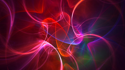 3D rendering abstract red fractal light background