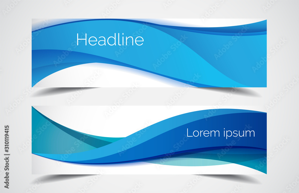 Wall mural set of modern design - vector web banners design background or header templates, horizontal advertis