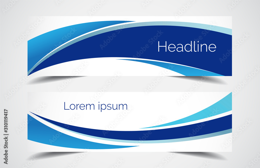 Wall mural set of modern design - vector web banners design background or header templates, horizontal advertis
