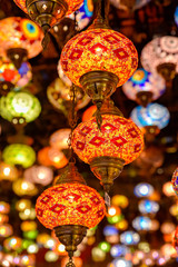 Turkish Lamp or Moroccan Lantern, Eastern style, decorative lamps at store, in Global Village,...