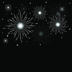 Firework or firecracker flash on black background