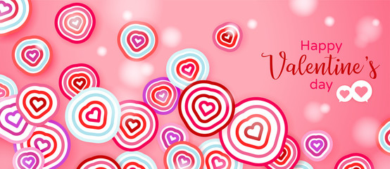 Happy Valentine's day with full of heart symbol illustration.
