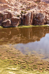 Eroded  rocks at laguna negra in Bolivia