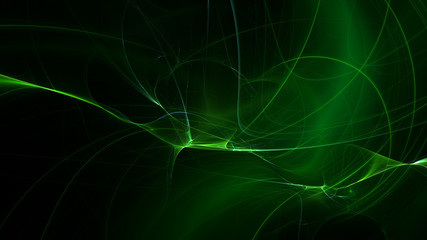 3D rendering abstract green fractal light background