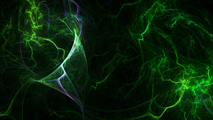 3D rendering abstract green fractal light background