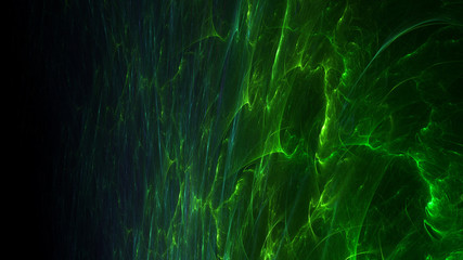 Fototapeta na wymiar 3D rendering abstract green fractal light background