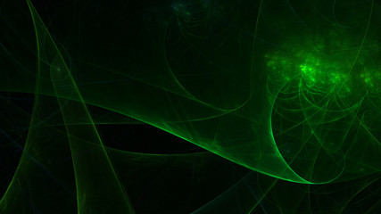 3D rendering abstract green fractal light background