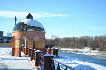 View of the waterfront on a winter day