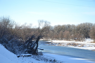 View of the waterfront on a winter day