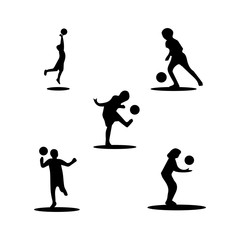 kids silhouettes concept playing with balls