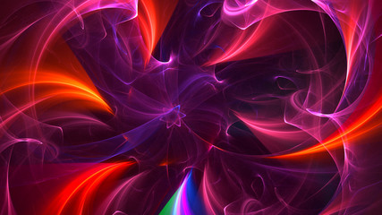 3D rendering abstract red fractal light background