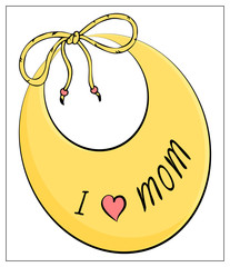 Vector baby colored bib isolated on a white background