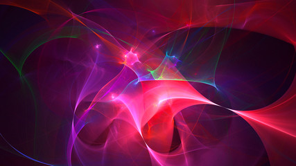 3D rendering abstract red fractal light background