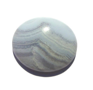Gray with layers round Gemstone. Shiny, layered. Isolated on white background