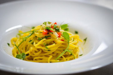 delicious italian AOP pasta with fresh pepperoni & garlic