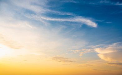 Sunset sky for background,sunrise sky and cloud at morning.