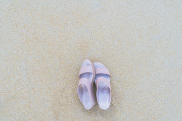 Fototapeta na wymiar Background, bright brown sea sand, comfortable to the eyes, Phuket, Thailand.