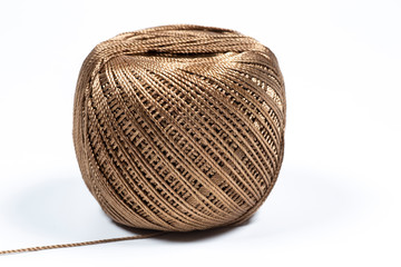 brown strong thread on a white background.