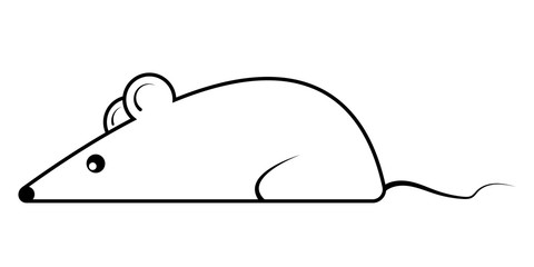 cartoon mouse rat symbol 2020 vector contours silhouette mouse rat symbol of good luck health and prosperity wealth