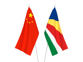 Naklejka premium China and Seychelles flags