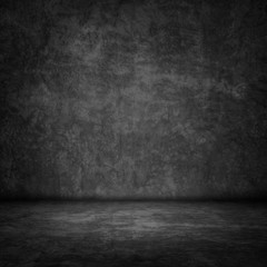 Dark room wall background.black wall and floor interior background.