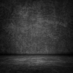 Dark room wall background.black wall and floor interior background.