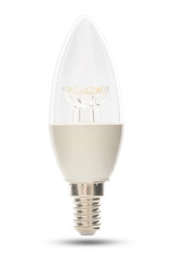 Close-up of Light bulb isolated on white background with clipping path.