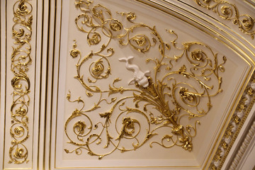 Ornaments on the ceilings and walls in the Hermitage