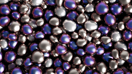 Beautiful background with beads, particles and simulation. 3d illustration, 3d rendering.