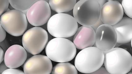 Beautiful background with beads, particles and simulation. 3d illustration, 3d rendering.