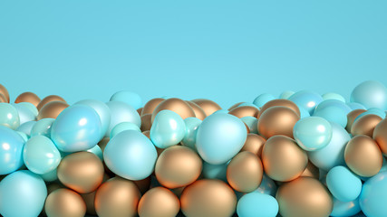 Beautiful background with beads, particles and simulation. 3d illustration, 3d rendering.