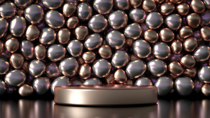 Beautiful background with beads, particles and simulation. 3d illustration, 3d rendering.