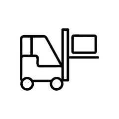 The forklift icon vector. A thin line sign. Isolated contour symbol illustration