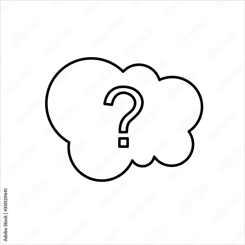 Poster speech bubble with question mark.element in trendy style.