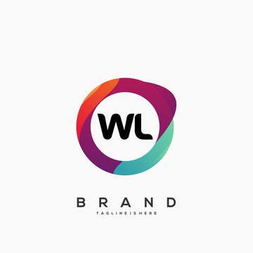WL initial logo With Colorful Circle template vector.