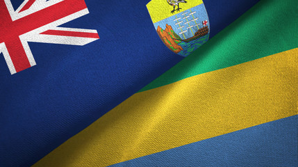 Saint Helena and Gabon two flags textile cloth, fabric texture
