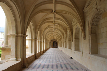 cloister - fontevraud abbey - france 