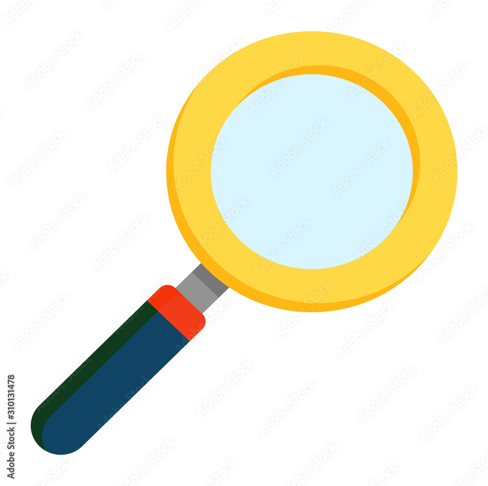 Poster magnifying glass isolated icon in closeup. object for zooming image. sign of exploration and researc