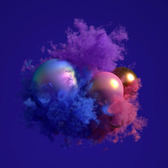 Fototapeta premium Beautiful background with purple smoke and steam. 3d illustration, 3d rendering.