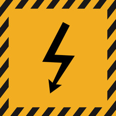 High Voltage Warning Sign, Vector Illustration.